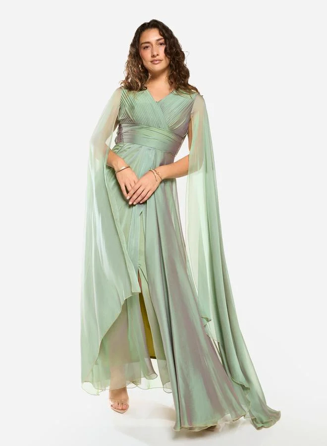 House of Moda Pleated Bodice Gathered Waist Maxi Dress