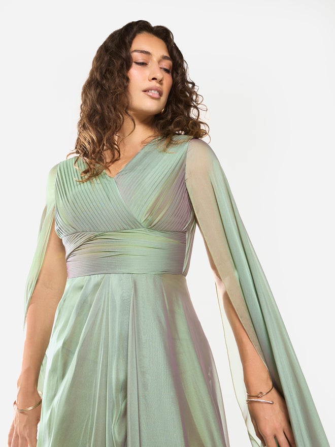 House of Moda Pleated Bodice Gathered Waist Maxi Dress - Image 5