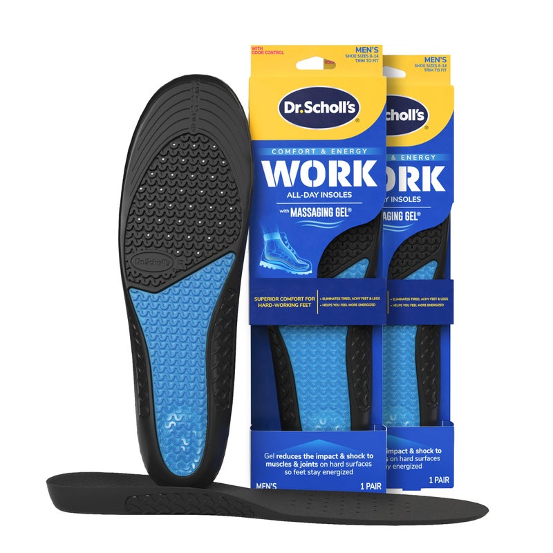 Dr. Scholl's Dr. Scholl's Work Insoles (Pack) // All-Day Shock Absorption and Reinforced Arch Support That Fits in Work Boots and More (for Men's 8-14, Also Available for Women's 6-10) 1 Pair (Pack of 2) 2 Count  - Image 1