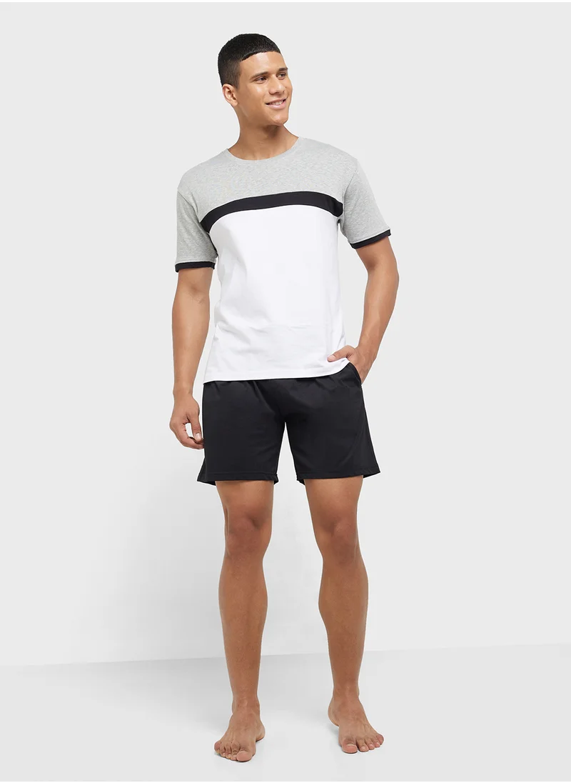 سفنتي فايف Nightwear T-Shirt & Shorts Set