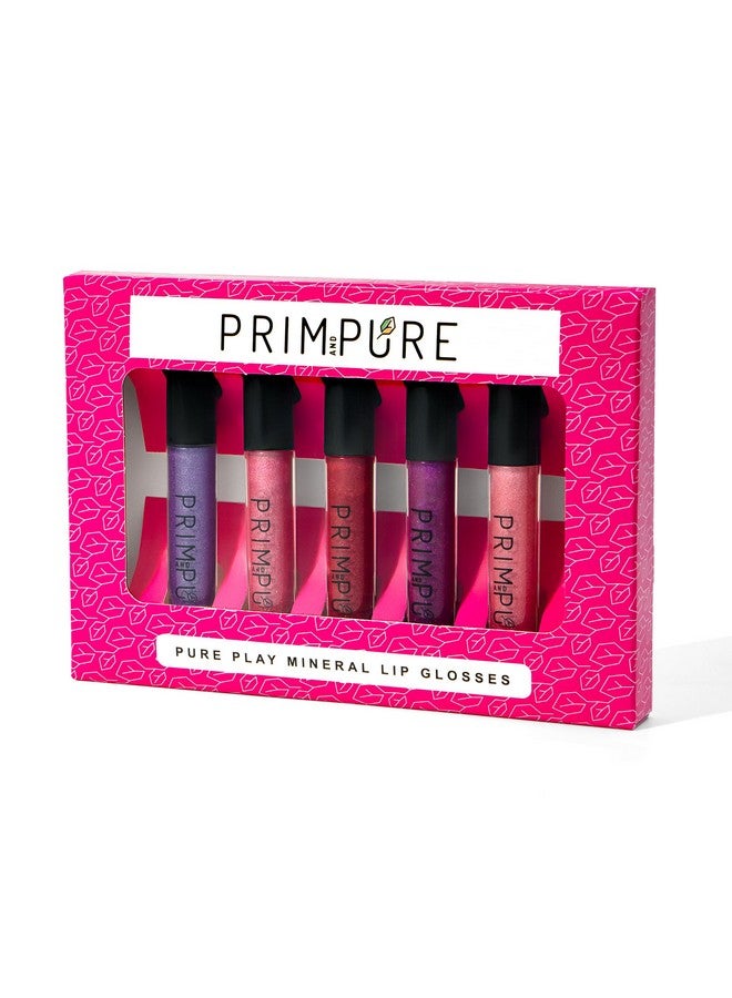 بريم اند بيور مجموعة ملمع الشفاه Prim and Pure Mineral Play (عبوة من 5 قطع) - ملمع شفاه للأطفال طبيعي 100%، عضوي، غير سام، صنع في الولايات المتحدة الأمريكية - Image 1