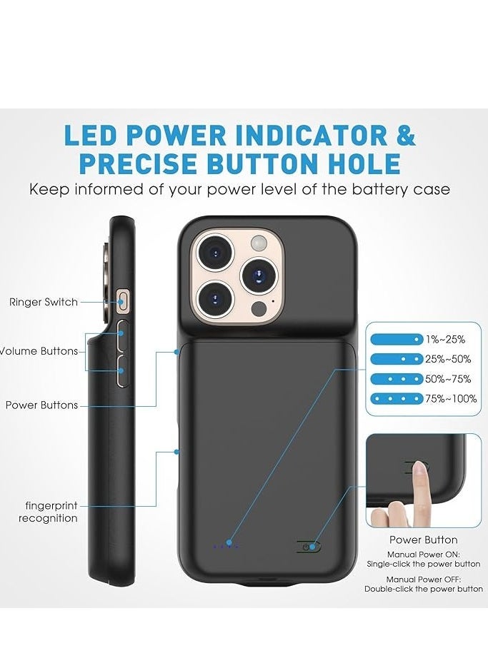 Raxoom New Upgraded 7000mAh Travel Battery Case for iPhone 16 Pro Max 6.9inch, Extra Battery Life 15W Fast Charging External Rechargeable Portable Charging Case with HD Tempered Protective Film - Image 3