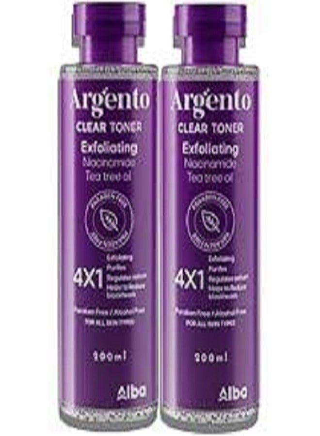 ARGENTO CLEAR TONER 4×1 1+1 OFFER 200 ML