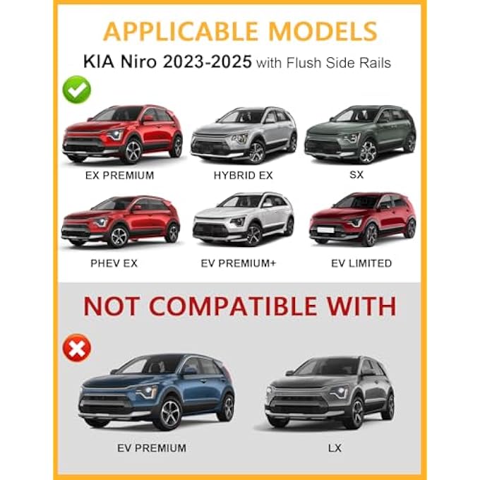 rayihni Roof Rack Cross Bars (Compatible with Kia NIRO 2023 2024) - Image 3