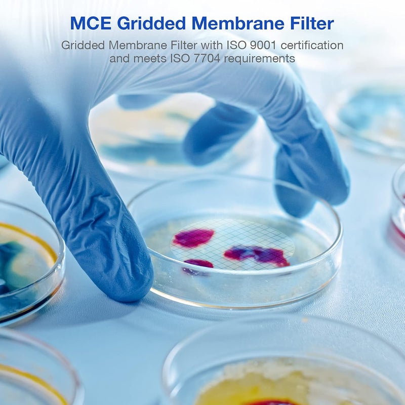 Simpure MCE Gridded Membrane Filter Sterile, 47mm Diameter and 0.45um Pore Size, Individual Pack Membrane Disc Filter, Hydrophilic Filter Paper, Pack of 500 - Image 4