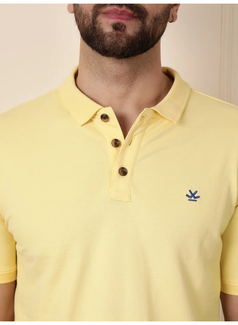روجن Solid Power Stretch Polo | Yellow