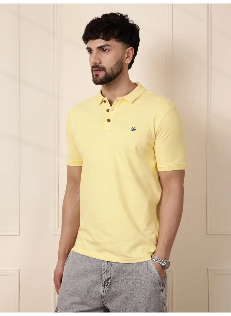 روجن Solid Power Stretch Polo | Yellow
