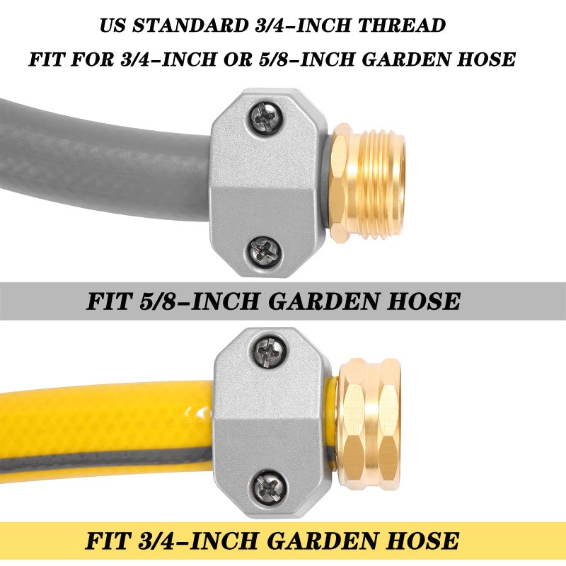 Sanpaint Zinc and Aluminum Male and Female Coupling, Fits All 5/8-Inch and 3/4-Inch Garden Hose Repair Fitting, 2 Pack(Female & Male) - Image 3