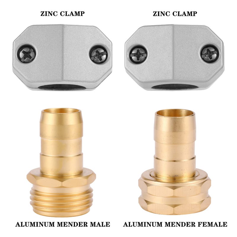 Sanpaint Zinc and Aluminum Male and Female Coupling, Fits All 5/8-Inch and 3/4-Inch Garden Hose Repair Fitting, 2 Pack(Female & Male) - Image 4