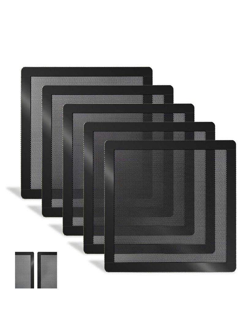 Computer Cooler Fan Dust Filter, Dustproof PVC Cover Mesh Magnetic Frame, Mesh Cover Black Radiator Filter 5-pack (120 * 120mm) - Image 1