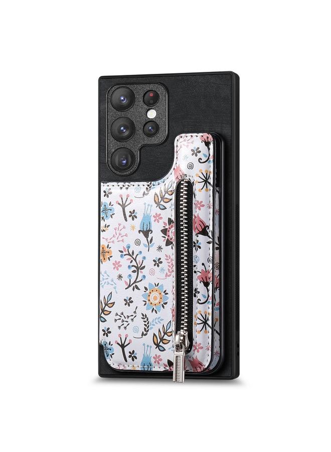 اس-توب جراب خلفي لهاتف Samsung Galaxy S24 Ultra 5G بتصميم ريترو مع سحاب ومحفظة - Image 1