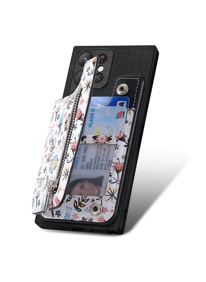 اس-توب جراب خلفي لهاتف Samsung Galaxy S24 Ultra 5G بتصميم ريترو مع سحاب ومحفظة - Image 3