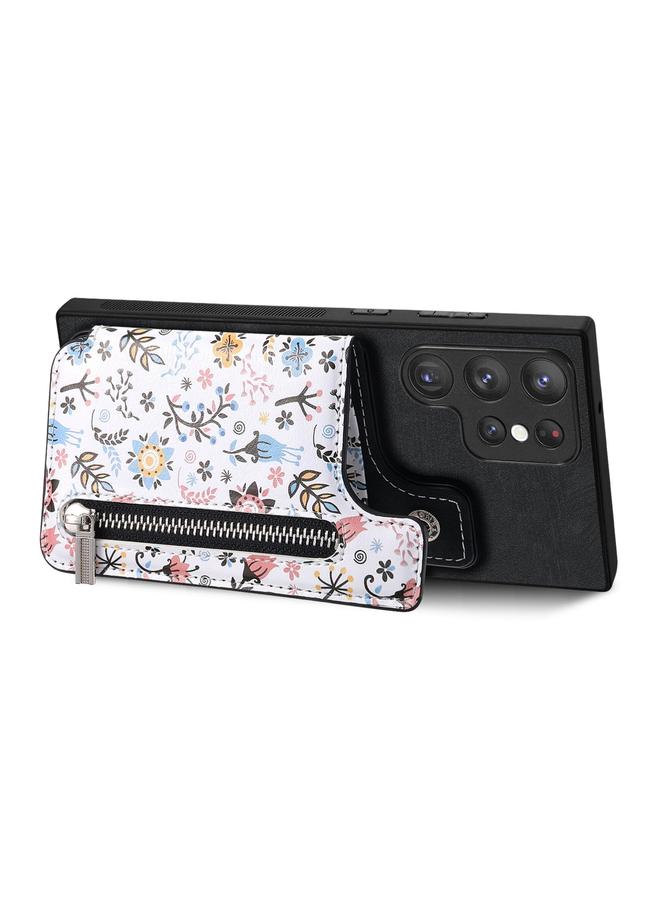 اس-توب جراب خلفي لهاتف Samsung Galaxy S24 Ultra 5G بتصميم ريترو مع سحاب ومحفظة - Image 2