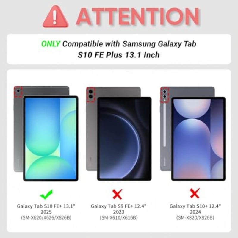 Detachable Keyboard Case for Samsung Galaxy Tab S10 FE+ 13.1-inch S10 FE+ 13.1-inch 2025, Magnetic Detachable Keyboard, Trackpad, 7-Color Backlight, Pencil Holder, Stand - Image 2