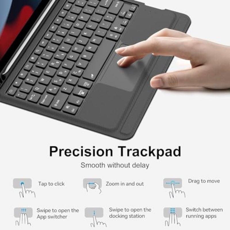 Detachable Keyboard Case for Samsung Galaxy Tab S10 FE+ 13.1-inch S10 FE+ 13.1-inch 2025, Magnetic Detachable Keyboard, Trackpad, 7-Color Backlight, Pencil Holder, Stand - Image 5