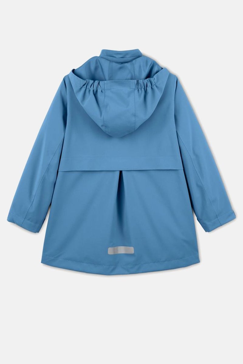 Tchibo Kid Girls Plain Long Sleeve Parka Jacket, Blue - Image 2
