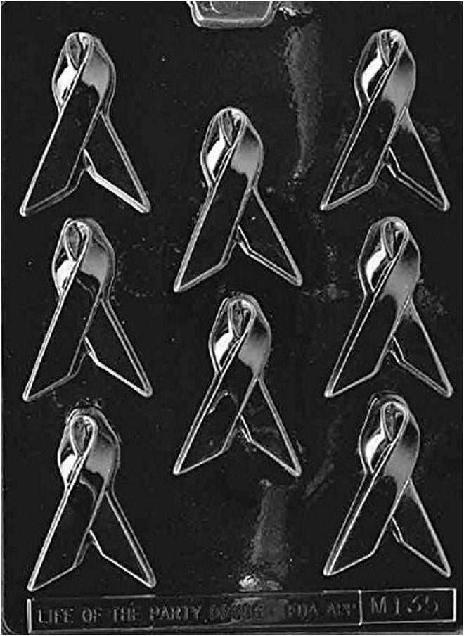 Grandmama's Goodies - M135 Awareness Ribbon Chocolate Candy Soap Mold With Exclusive Molding Instructions - Image 1