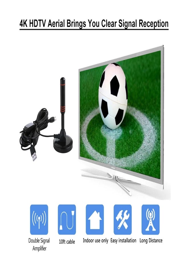 HDTV015 25dB Indoor Digital TV Aerial Digital HDTV Antenna 50Miles Range Double Signal Amplifiers Booster VHF UHF Antenna - Image 3