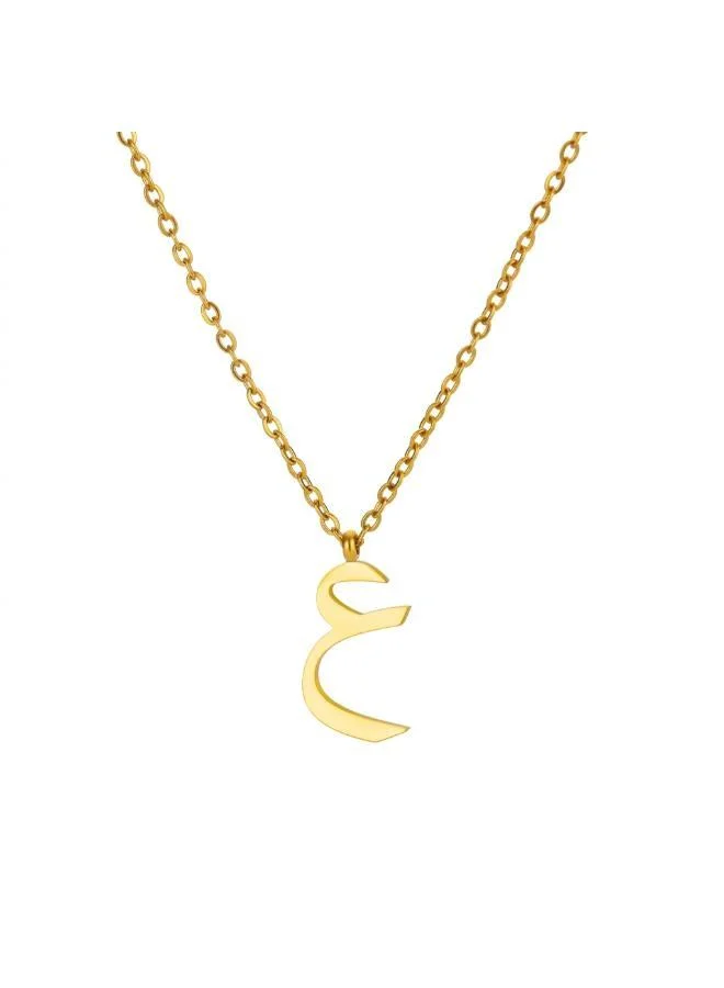 Arabic Letter 'Ayn' Necklace 18k Gold Plated