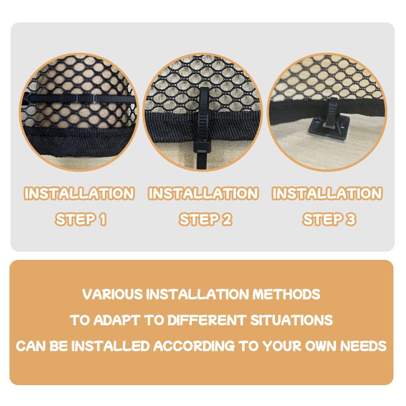 Gulissa Stair Netting Child Safety Net, Baby Gate for Stairs with No Drilling, Stairway Net, 16.4 ft L x 2.56 ft H, Banister Guard, Balcony Banister Stair Net for Child, Small pet,Toy- Indoor & Outdoor(Black) - Image 5
