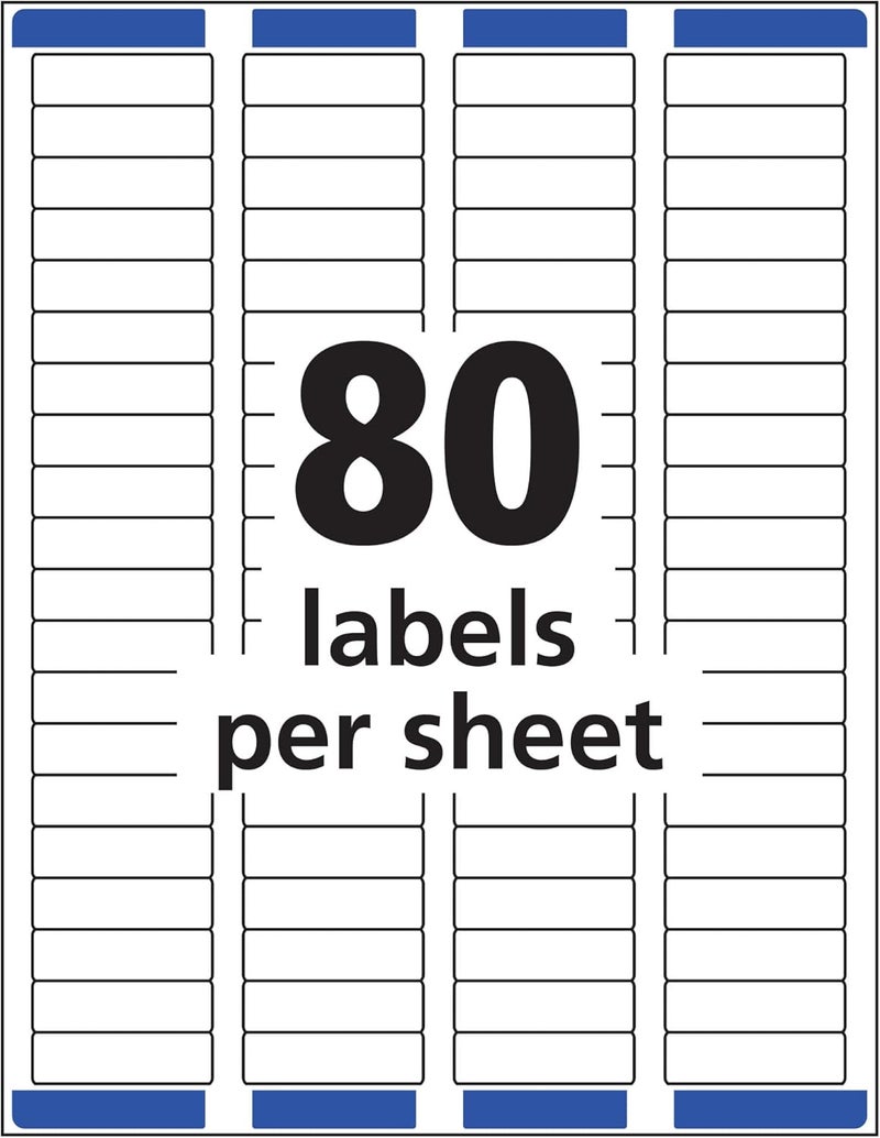 AVERY Printable Return Address Labels with Sure Feed, 0.5" x 1.75", White, 2,000 Blank Mailing Labels (08167) - Image 5
