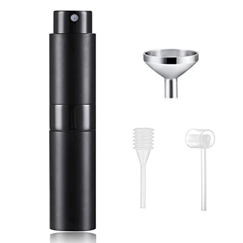 SONGQEE 8ml Travel Perfume Atomiser Refillable, Mini Refillable Perfume Bottle Aftershave Spray Bottle, Upgraded Perfume Atomizer Perfume Pod and Refill Pump for Outdoor Traveling (1pc Black) - Image 1