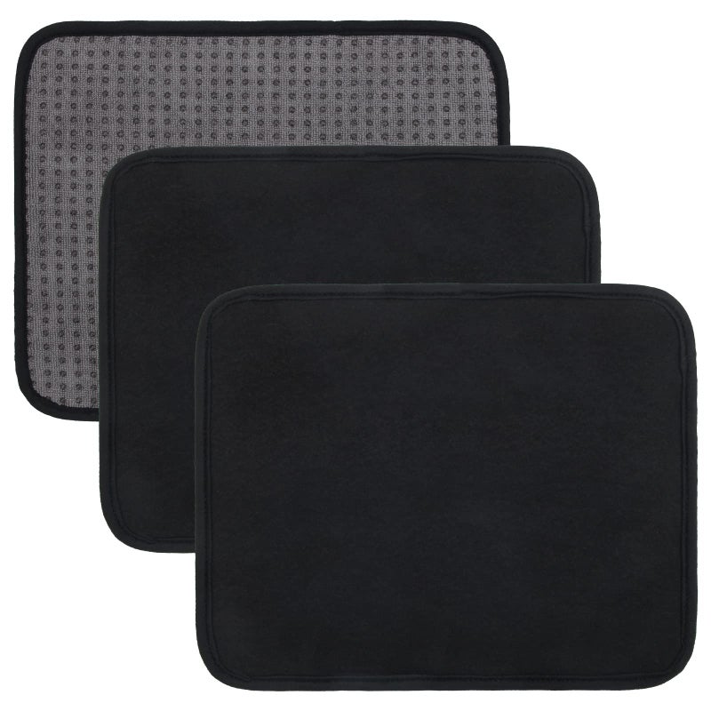 Windspeed Windspeed 3PCS Bowling Ball Towel 10x8in Microfiber Bowling Ball Cleaner Towel with EZ Grip Dots NonSlip Bowling Ball Shammy Pad for Cleaning DirtOil to Boost Precision Black