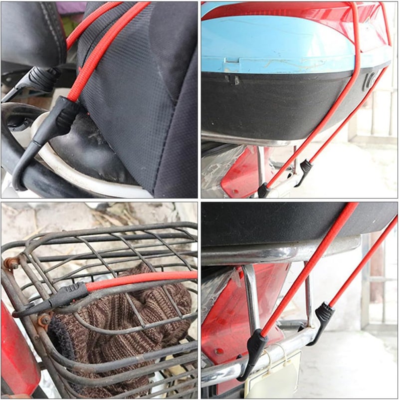 3pcs 100cm Elastic Bungee Cords with Hooks, Cargo Tie-Down Straps for Bicycle Trunk, Heavy Duty Tensioner Belts for Secure Cargo Binding and Luggage Fixing Random Color - Image 4