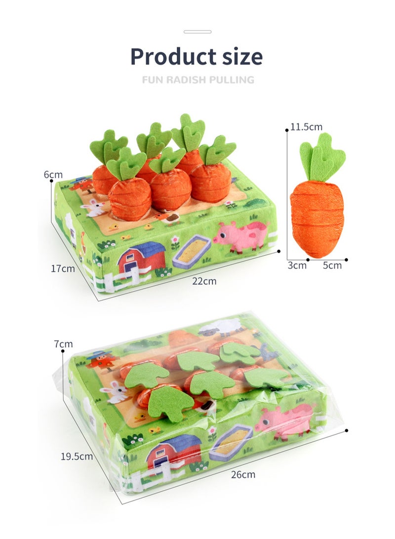 Early Childhood Education Simulation Toy For Pulling Carrots, Tear-Resistant, For Babies Aged 0 to 3 Years Old To Train Their Hands on Animal Color Cognition (Pulling Carrots On The Farm) - Image 3