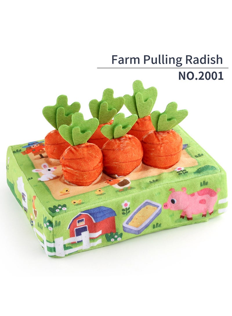 Early Childhood Education Simulation Toy For Pulling Carrots, Tear-Resistant, For Babies Aged 0 to 3 Years Old To Train Their Hands on Animal Color Cognition (Pulling Carrots On The Farm) - Image 1