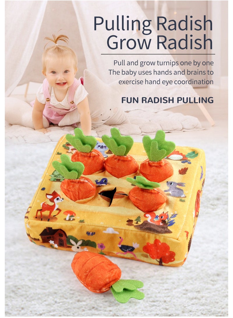 Early Childhood Education Simulation Toy For Pulling Carrots, Tear-Resistant, For Babies Aged 0 to 3 Years Old To Train Their Hands on Animal Color Cognition (Pulling Carrots On The Farm) - Image 2