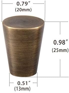 RZDEAL 8 قطع 079x098 مقبض خزانة نحاسي صلب برونزي عتيق مخروط حذاء كتاب درج مقبض - Image 2