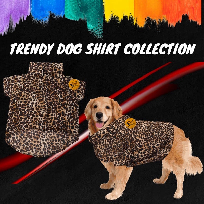 Sage Square Funky Soft Material Dog Shirt | Cool/Funky Print Pet | Soft Light Weight | Comfortable & Breathable Dog Clothing | Trendy Vest Outfit (Cheetah Print) (Medium - 16inch) - Image 2