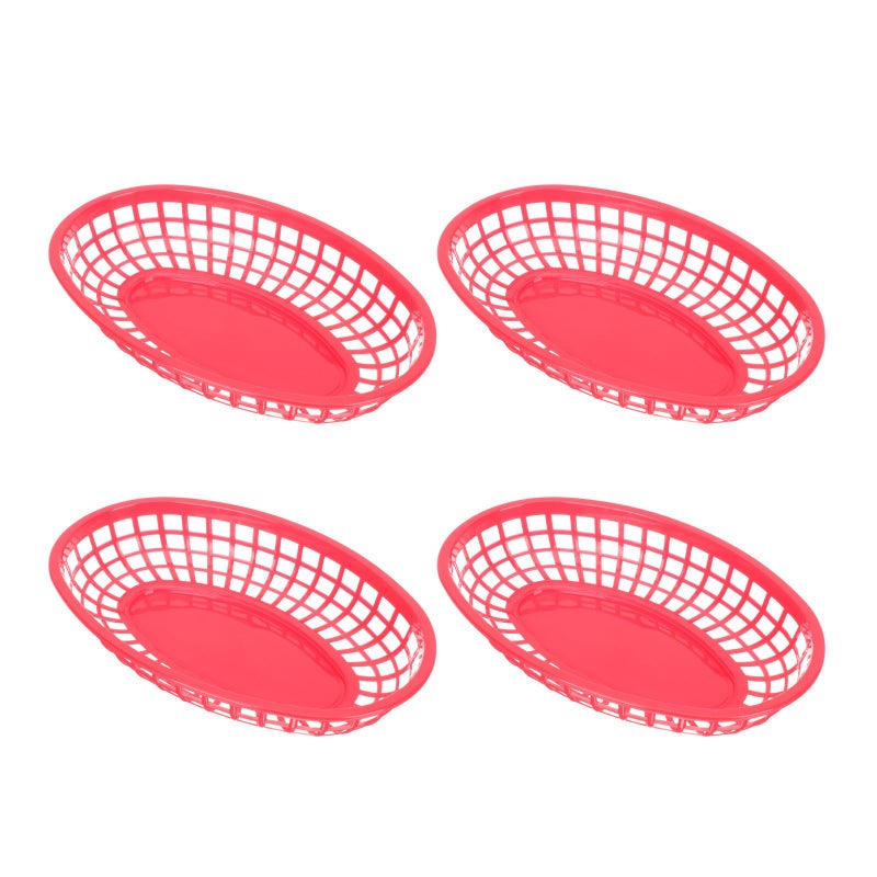 Red Food Serving Baskets Set of 4 for Kitchen Dining Fruit Vegetable Snack Storage - Image 2