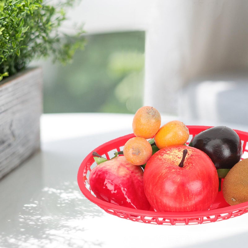 Red Food Serving Baskets Set of 4 for Kitchen Dining Fruit Vegetable Snack Storage - Image 5