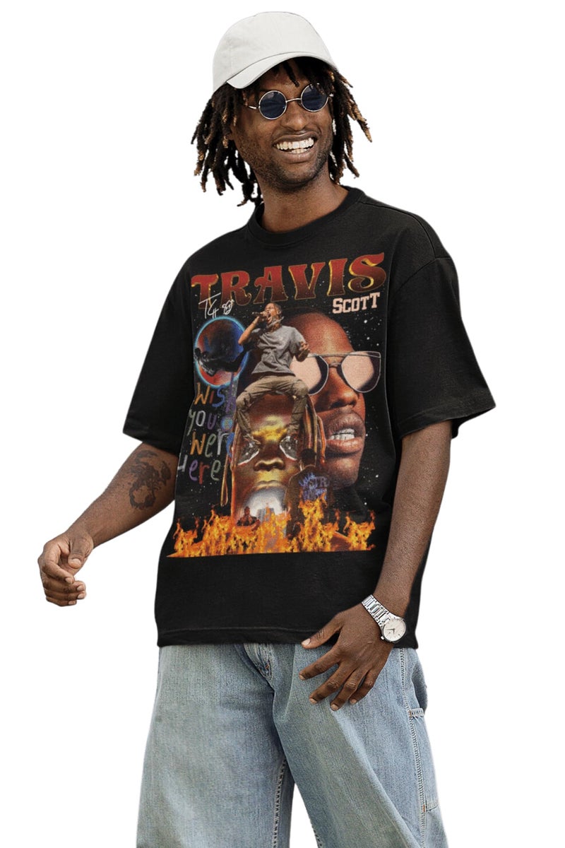 CAPTCHA Men's Oversized Tshirt in Black Color - Travis Scott | Astroworld (Small) - Image 1