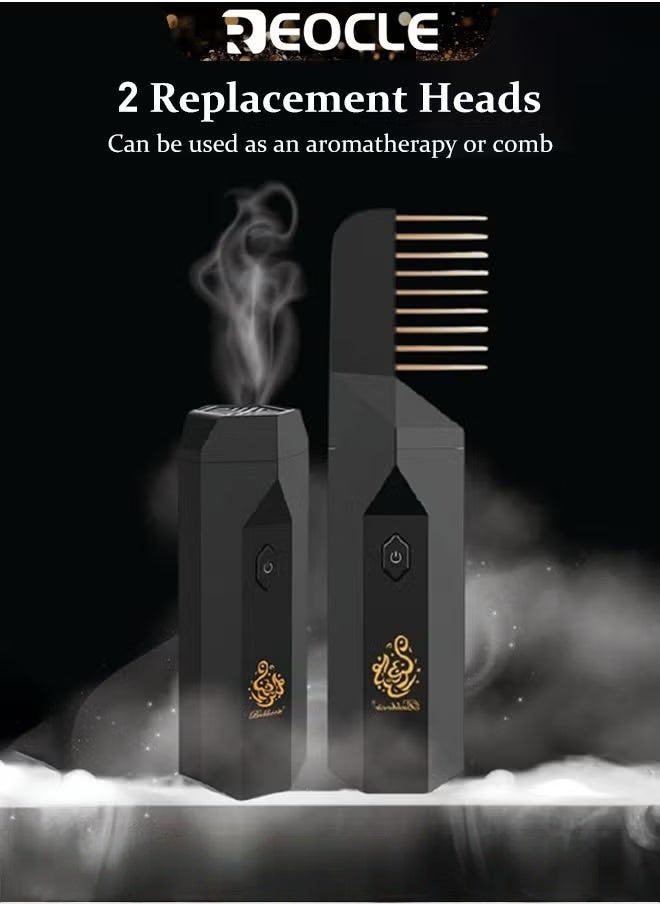 ريوكل مشط بخور كهربائي محمول يحل محل رأس المشط، أعواد بخور قابلة لإعادة الشحن مع رأس مشط بديل، هدية فريدة ومبتكرة للفتيات والنساء - Image 3