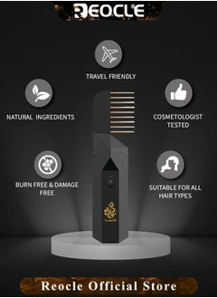 REOCLE Electric Comb Incense Portable Comb Replaces Comb Head Rechargeable Incense Sticks with Replaces Comb Head Unique & Creative Gift for Girls & Women  - Image 2