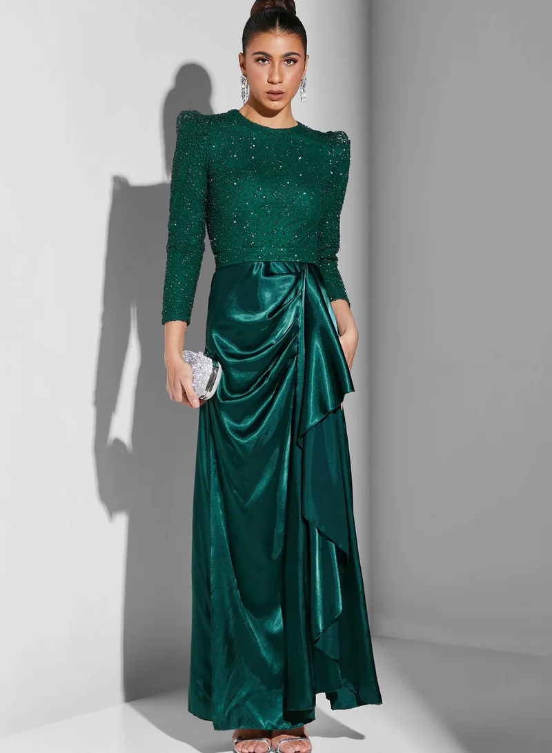 Khizana Ruffled Side Dress