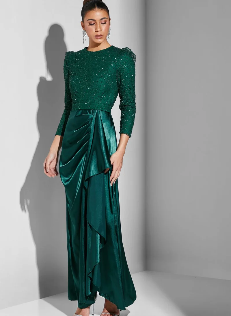 Khizana Ruffled Side Dress