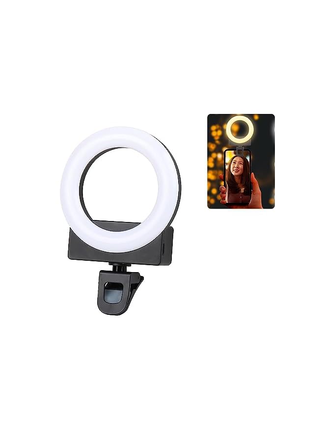 erorex Selfie Ring Light Ring Light For Phone Rotatable Clip On Ring Light 3 Modes 36 Led Perfect For Phone Laptop Rechargeable Clip On Ring Light For Photo And Video Conference Tablet Black 1 Pack  - Image 1