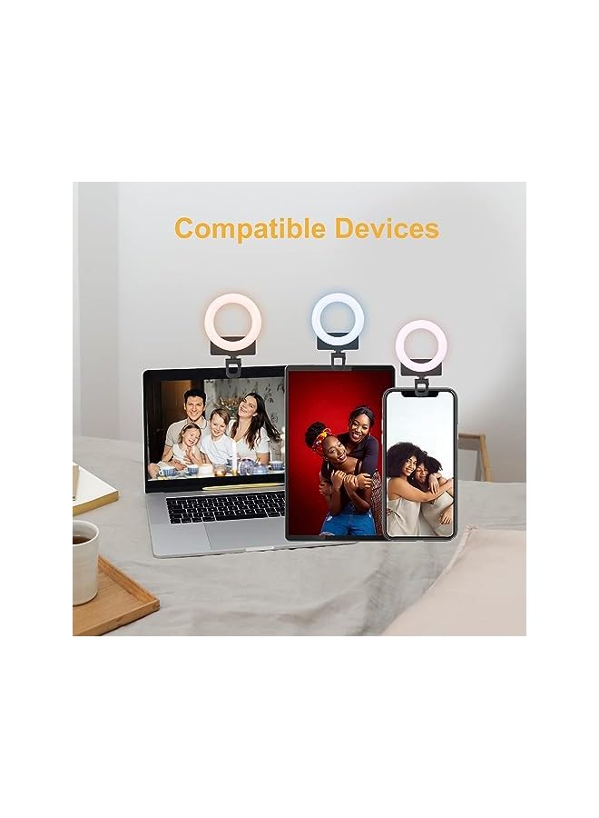 erorex Selfie Ring Light Ring Light For Phone Rotatable Clip On Ring Light 3 Modes 36 Led Perfect For Phone Laptop Rechargeable Clip On Ring Light For Photo And Video Conference Tablet Black 1 Pack  - Image 4