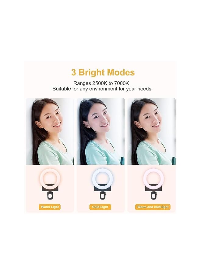 erorex Selfie Ring Light Ring Light For Phone Rotatable Clip On Ring Light 3 Modes 36 Led Perfect For Phone Laptop Rechargeable Clip On Ring Light For Photo And Video Conference Tablet Black 1 Pack  - Image 3