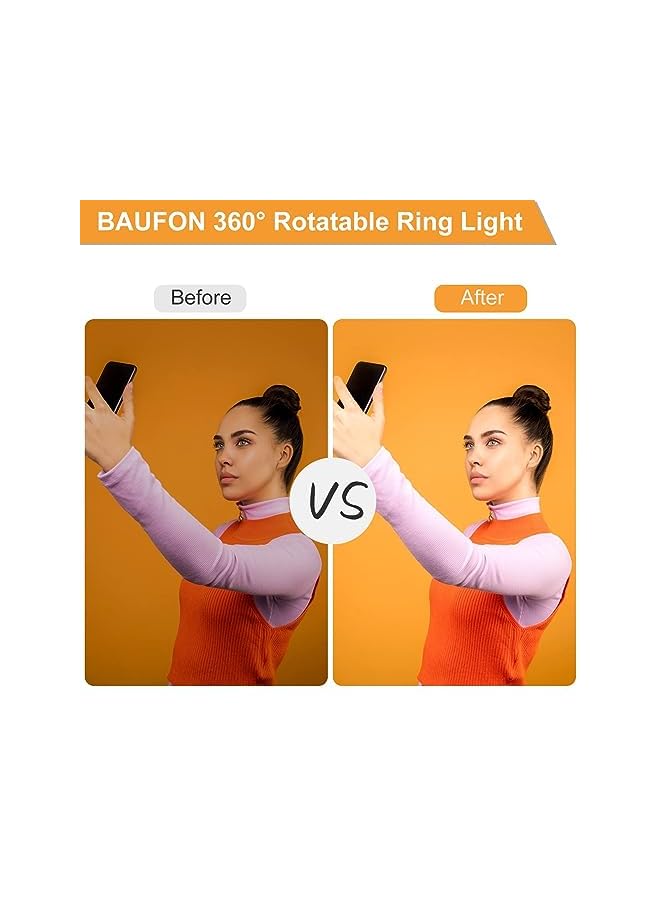 erorex Selfie Ring Light Ring Light For Phone Rotatable Clip On Ring Light 3 Modes 36 Led Perfect For Phone Laptop Rechargeable Clip On Ring Light For Photo And Video Conference Tablet Black 1 Pack  - Image 2