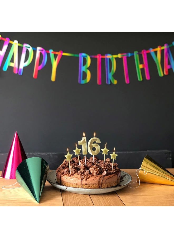 NIJGNSUG شموع عيد الميلاد رقم 85 الذهبية و شموع عيد الميلاد على شكل نجوم 2.76 بوصة شموع كعكة عيد الميلاد شموع على شكل ماسة ثلاثية الأبعاد مناسبة لتزيين كعكات عيد الميلاد واحتفالات الذكرى - Image 5
