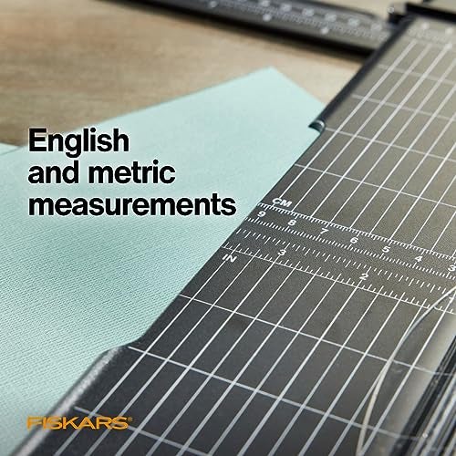 Fiskars Recycled SureCut™ Portable Paper Trimmer - 12” Cut Length - Craft and Office Paper Cutter with Grid Lines - Black - Image 5