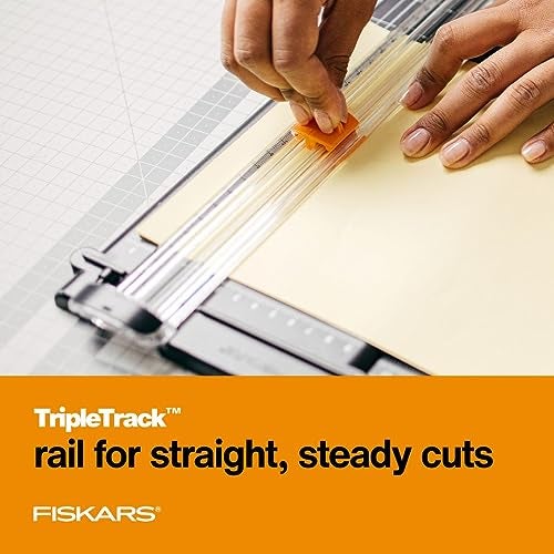 Fiskars Recycled SureCut™ Portable Paper Trimmer - 12” Cut Length - Craft and Office Paper Cutter with Grid Lines - Black - Image 4