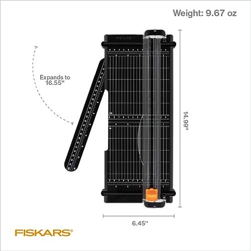 Fiskars Recycled SureCut™ Portable Paper Trimmer - 12” Cut Length - Craft and Office Paper Cutter with Grid Lines - Black - Image 2