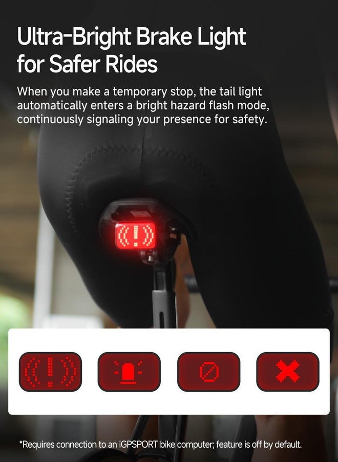iGPSPORT ET6 Emoji Rear Bike Light, Brake Warning 1.2KM Visible Auto On/Off Waterproof Bike Tail Light - Image 3