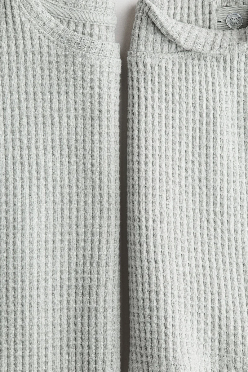 H&M 2-piece waffled jersey set